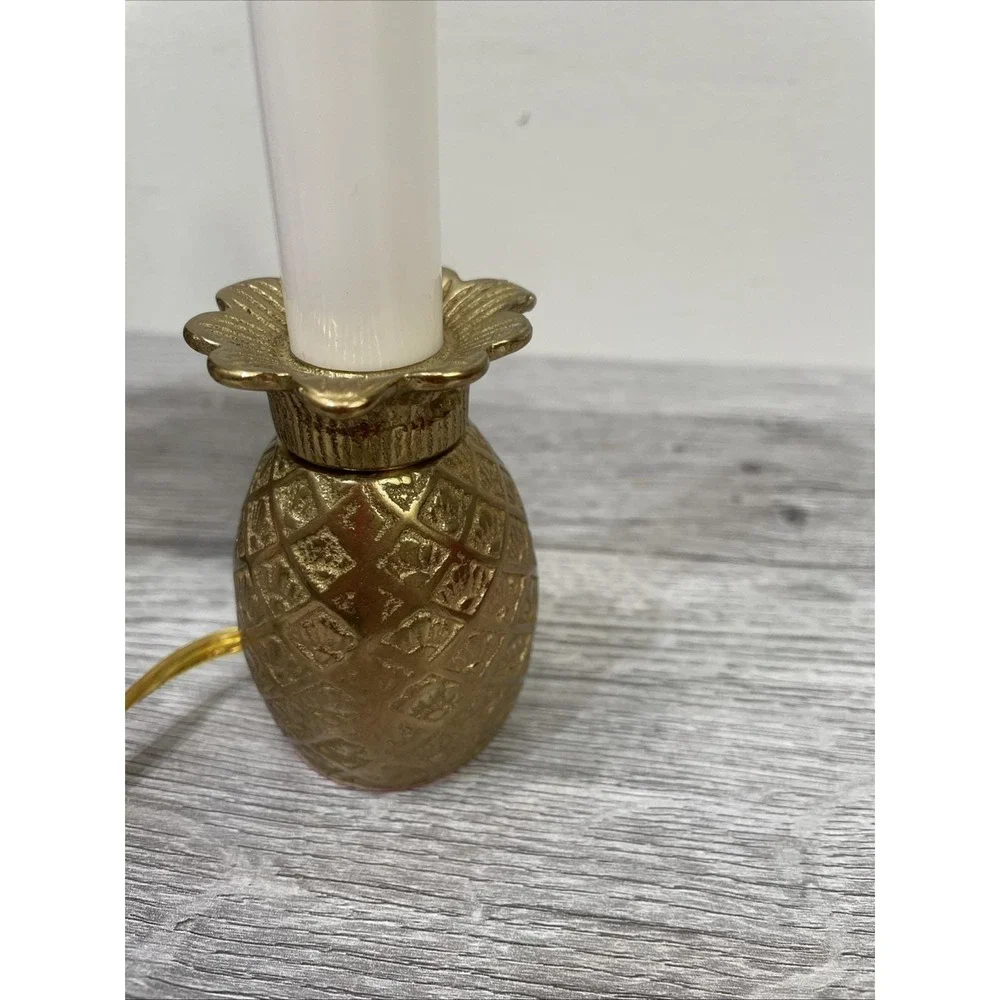 Williamsburg Solid‎ Brass Pineapple Electric Window Light & Bulb Tested NOS VTG
